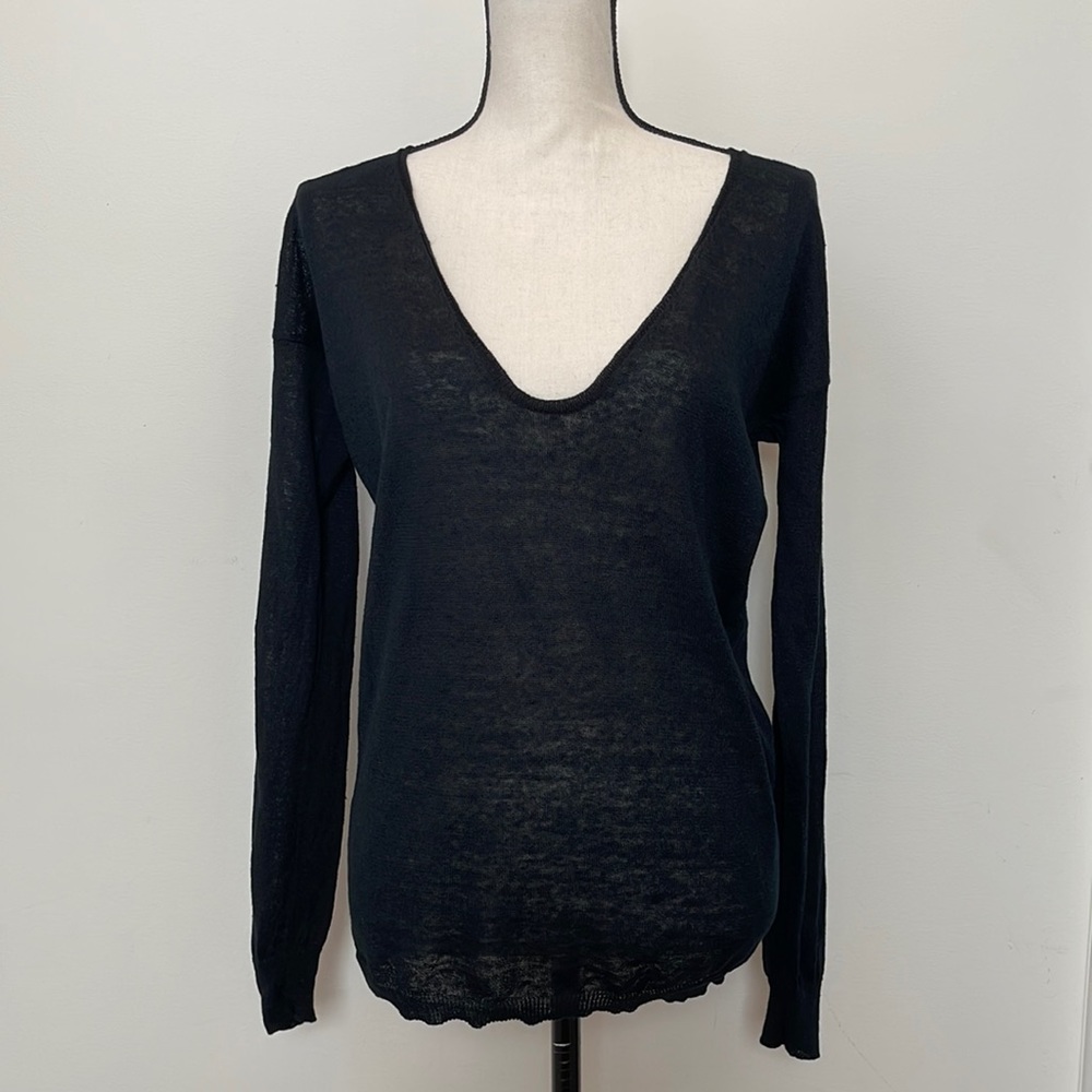 The Limited U-Neck Linen Blend Sweater